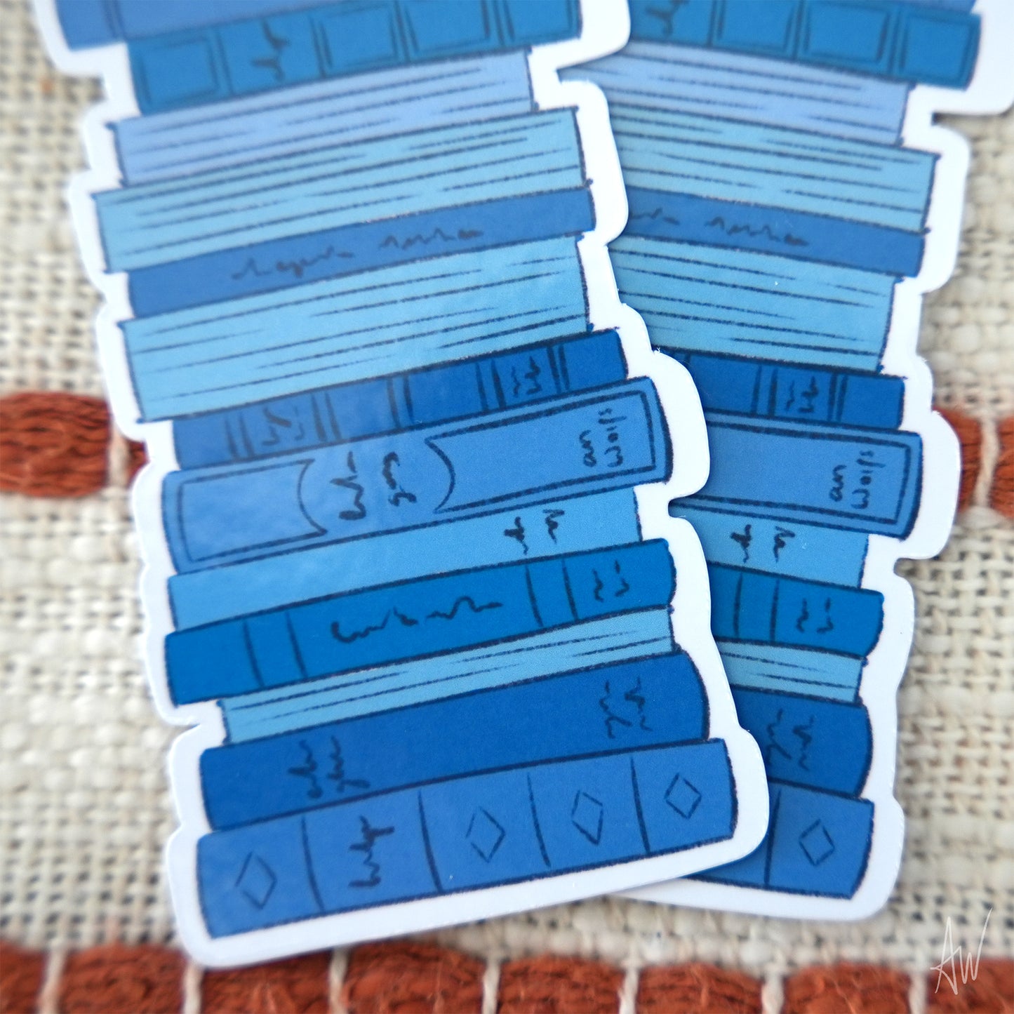 Cat on Books Blue | Bookmark