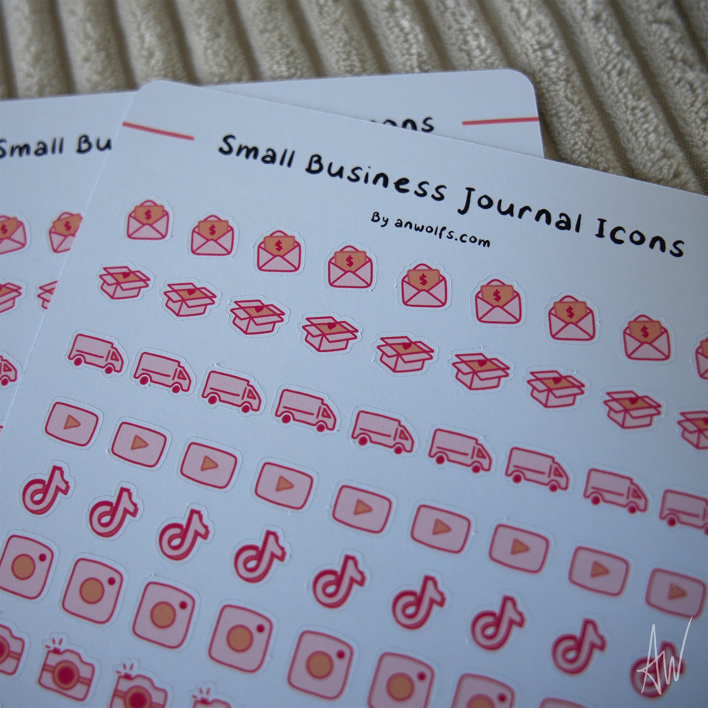 Kleine onderneming journal icoontjes | Stickervel