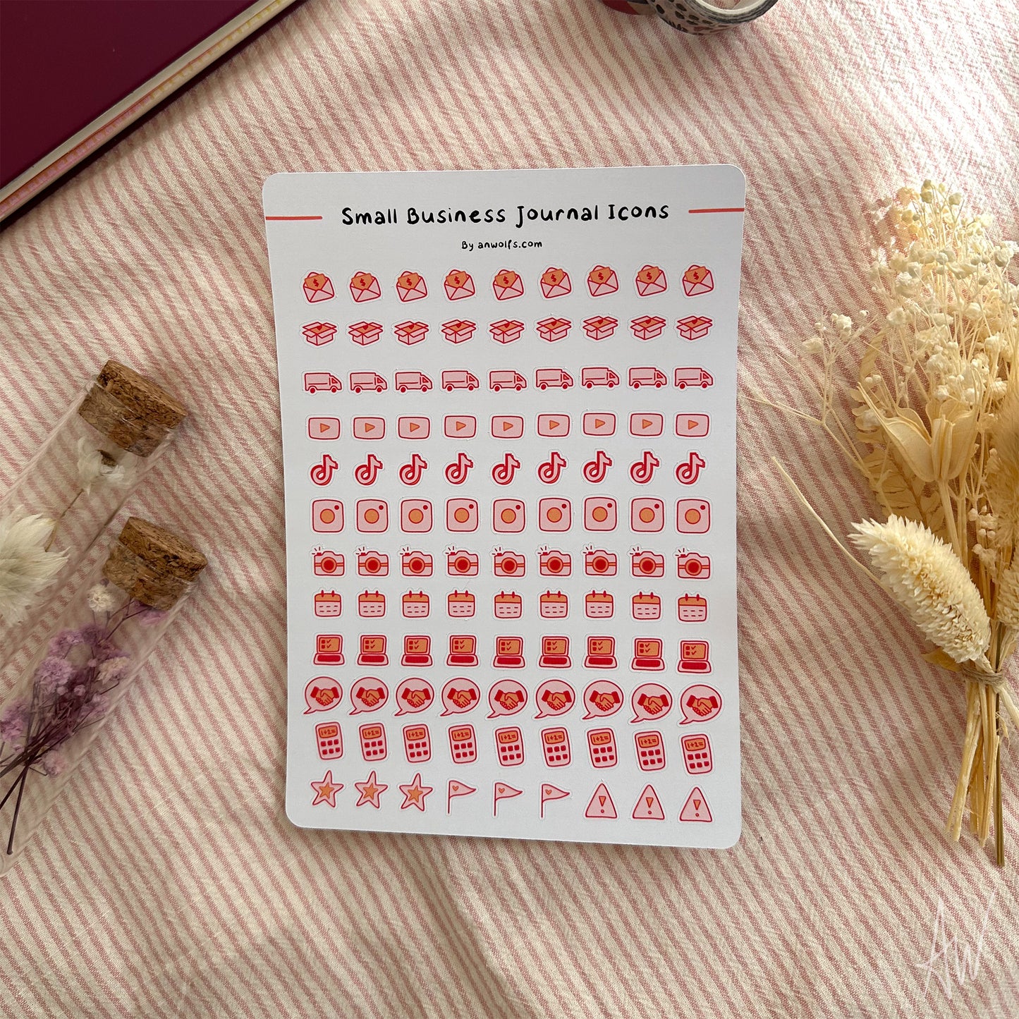 Kleine onderneming journal icoontjes | Stickervel