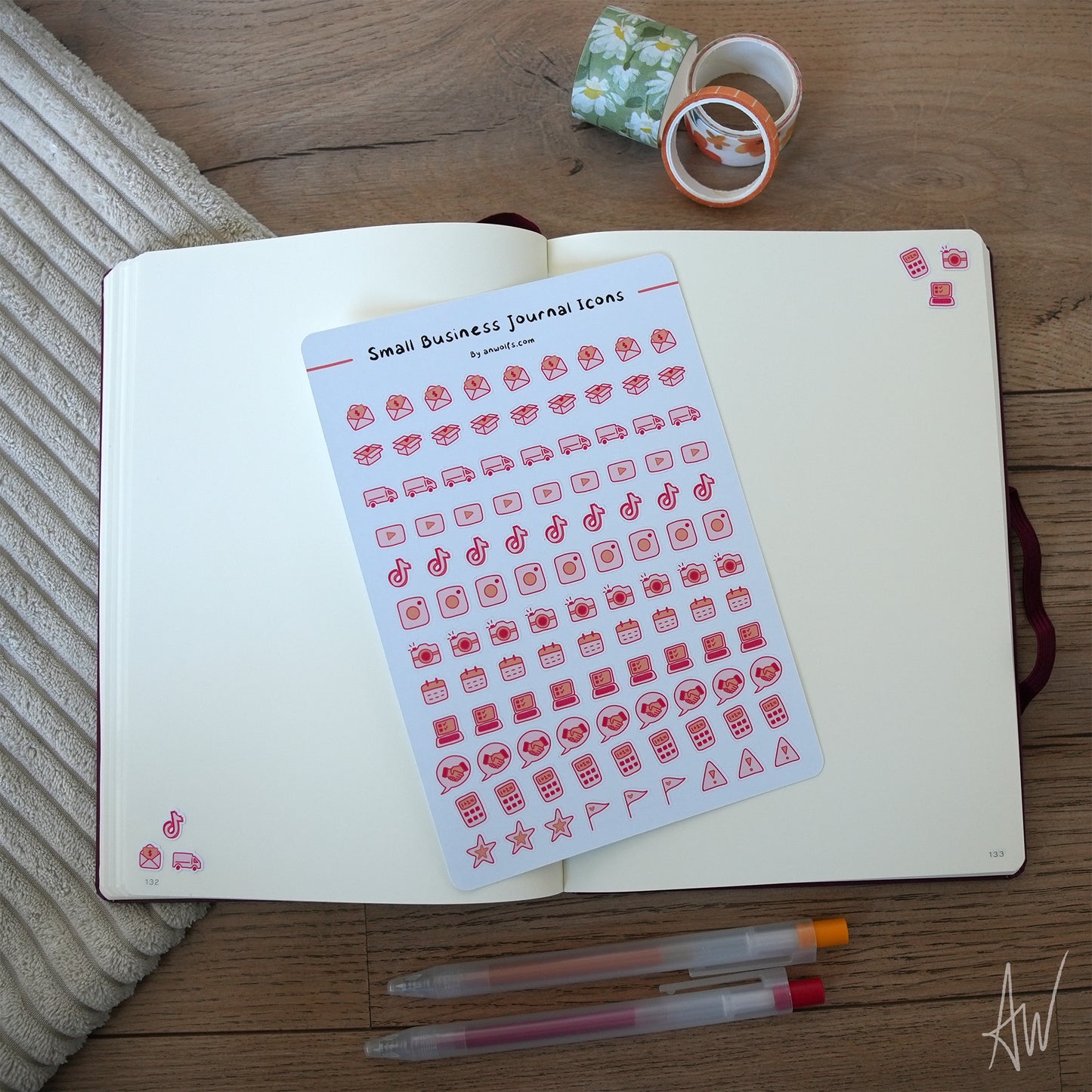 Kleine onderneming journal icoontjes | Stickervel