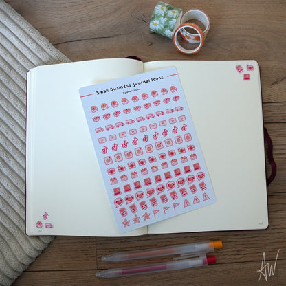 Kleine onderneming journal icoontjes | Stickervel