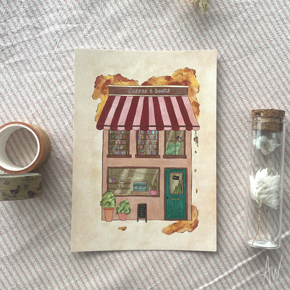 Coffee & Books | Postcard