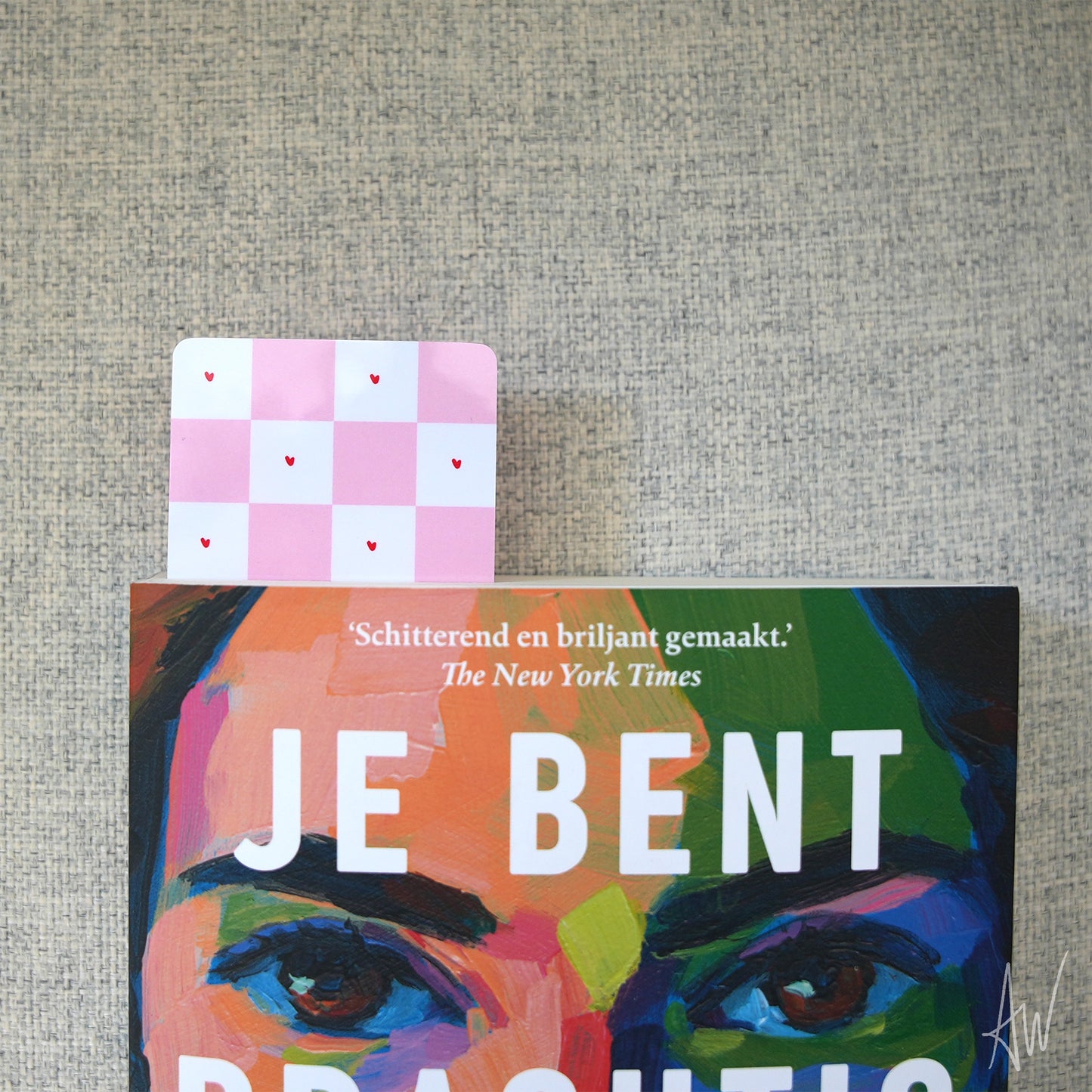 Roze hartjes | Boekenlegger