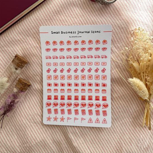 Kleine onderneming journal icoontjes | Stickervel